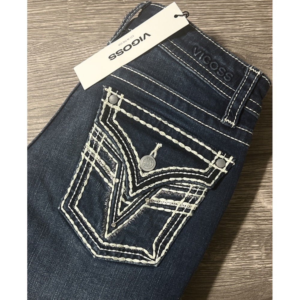 VIGOSS NWT Heritage Fit Mid Rise Slim Boot Flap Pocket Jeans Size 4 (27x32)